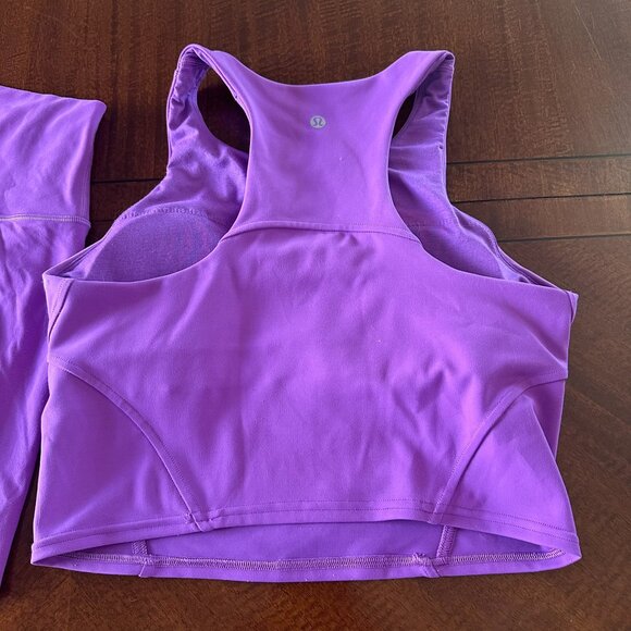 Lululemon Purple Leggings & Tank Set Size 8 Top 8 Pants 8 Workout Yoga - Picture 3 of 7